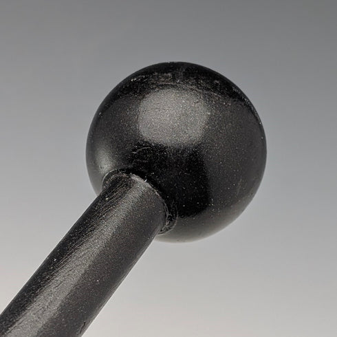 British vintage black shaft round handle walking stick 92cm